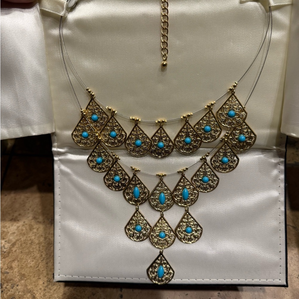 Elegant Gold and Turquoise Necklace